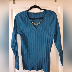 INC International Concepts Teal V-Neck Sweater